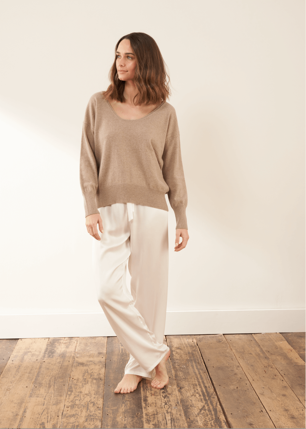 Recycled Cashmere Jumper in Nutmeg Knitwear Truly Lifestyle