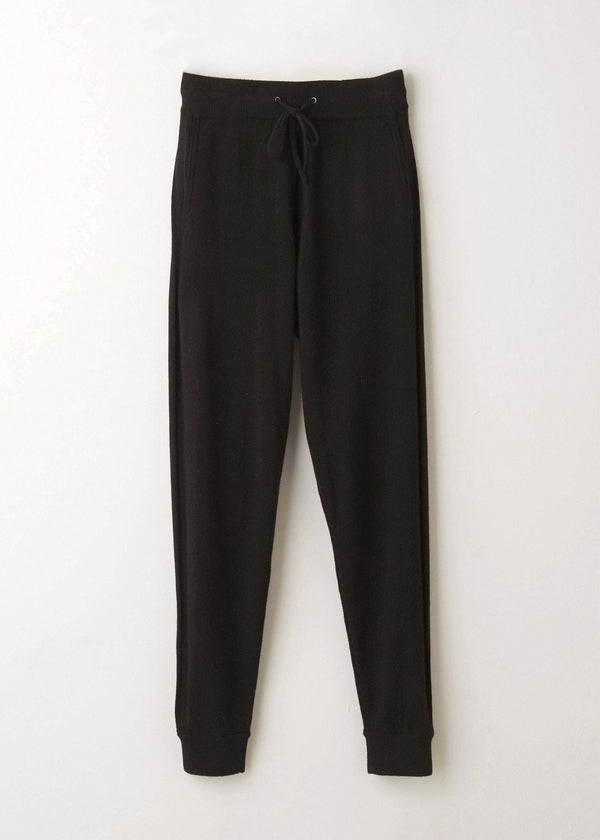 Black Womens Cashmere Jogging Bottoms Hanging Up | Truly Lifestyle