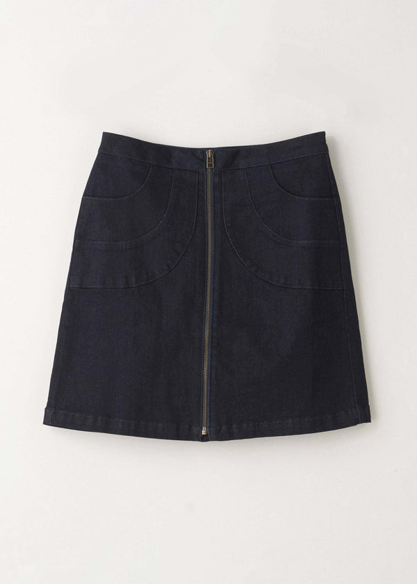 Womens Denim Mini Skirt With Zip Hanging Up | Truly Lifestyle