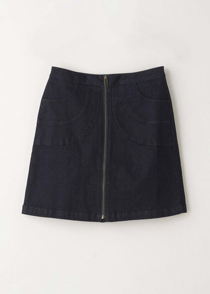 Womens Denim Mini Skirt With Zip Hanging Up | Truly Lifestyle