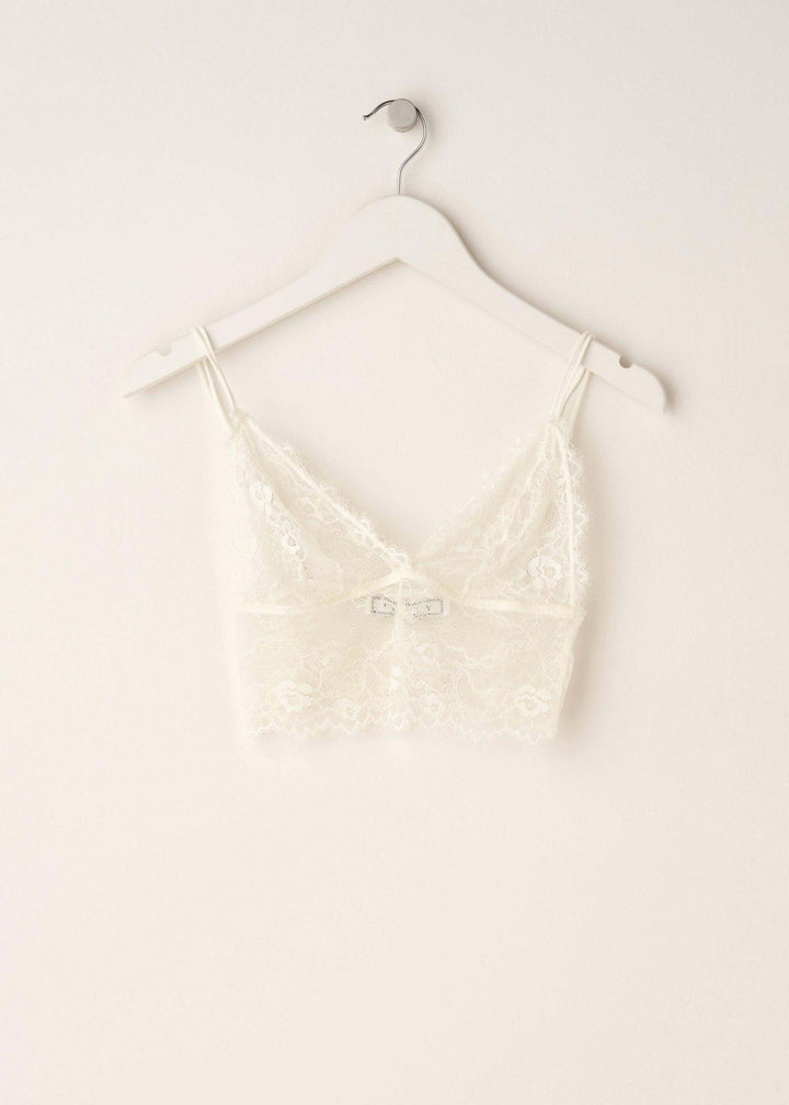 Womens Ivory Lace Bralette On Hanger | Truly Lifestyle