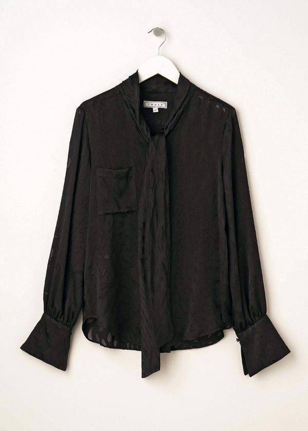 Womens Black Burnout Blouse On Hanger | Truly Lifestyle