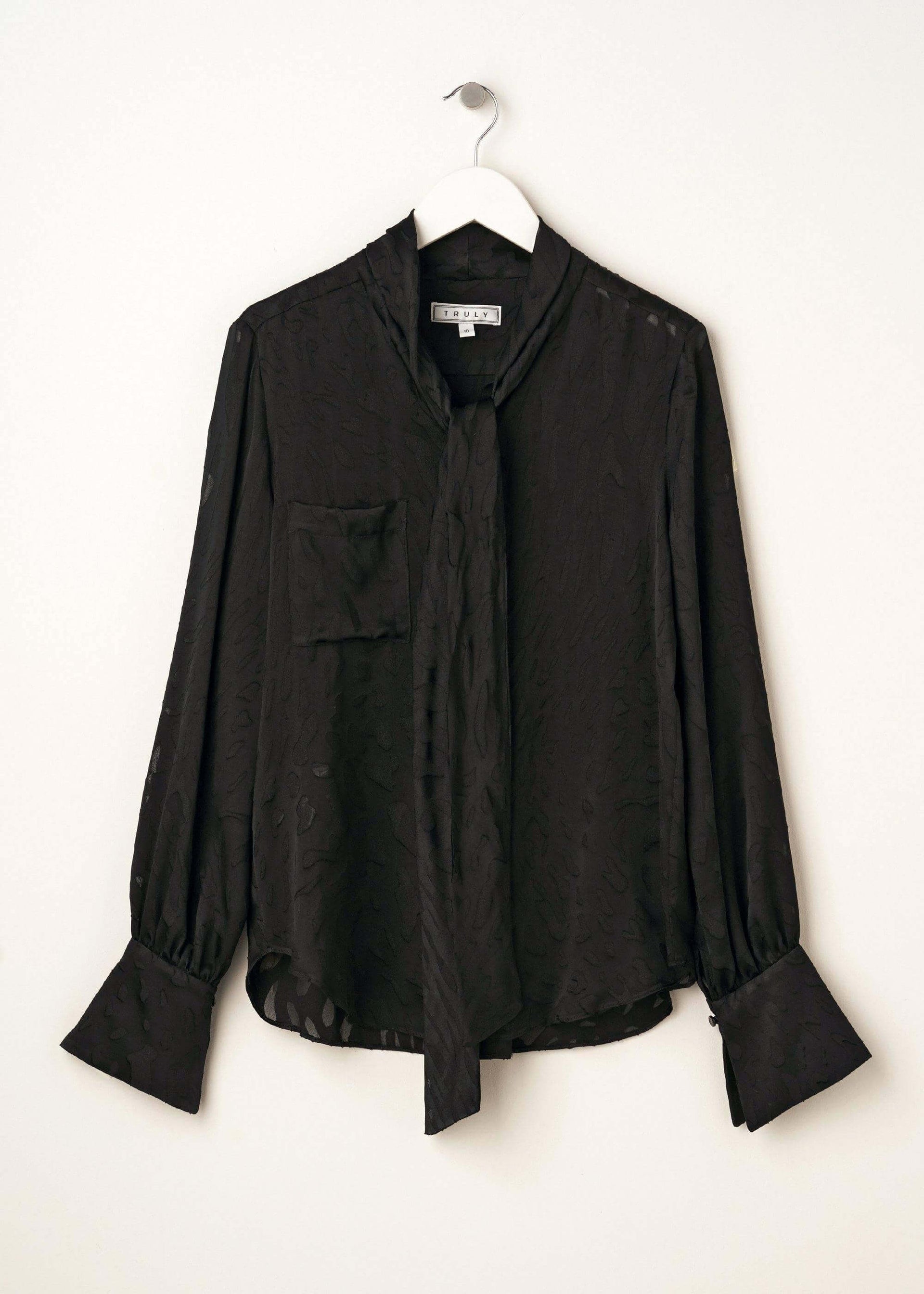 Burnout Pussy Bow Shirt