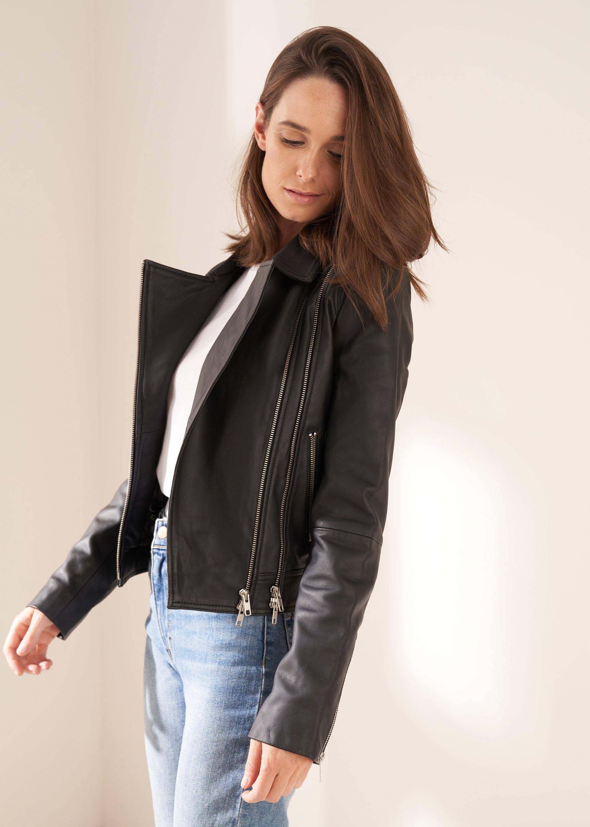 Black Leather Biker Jacket