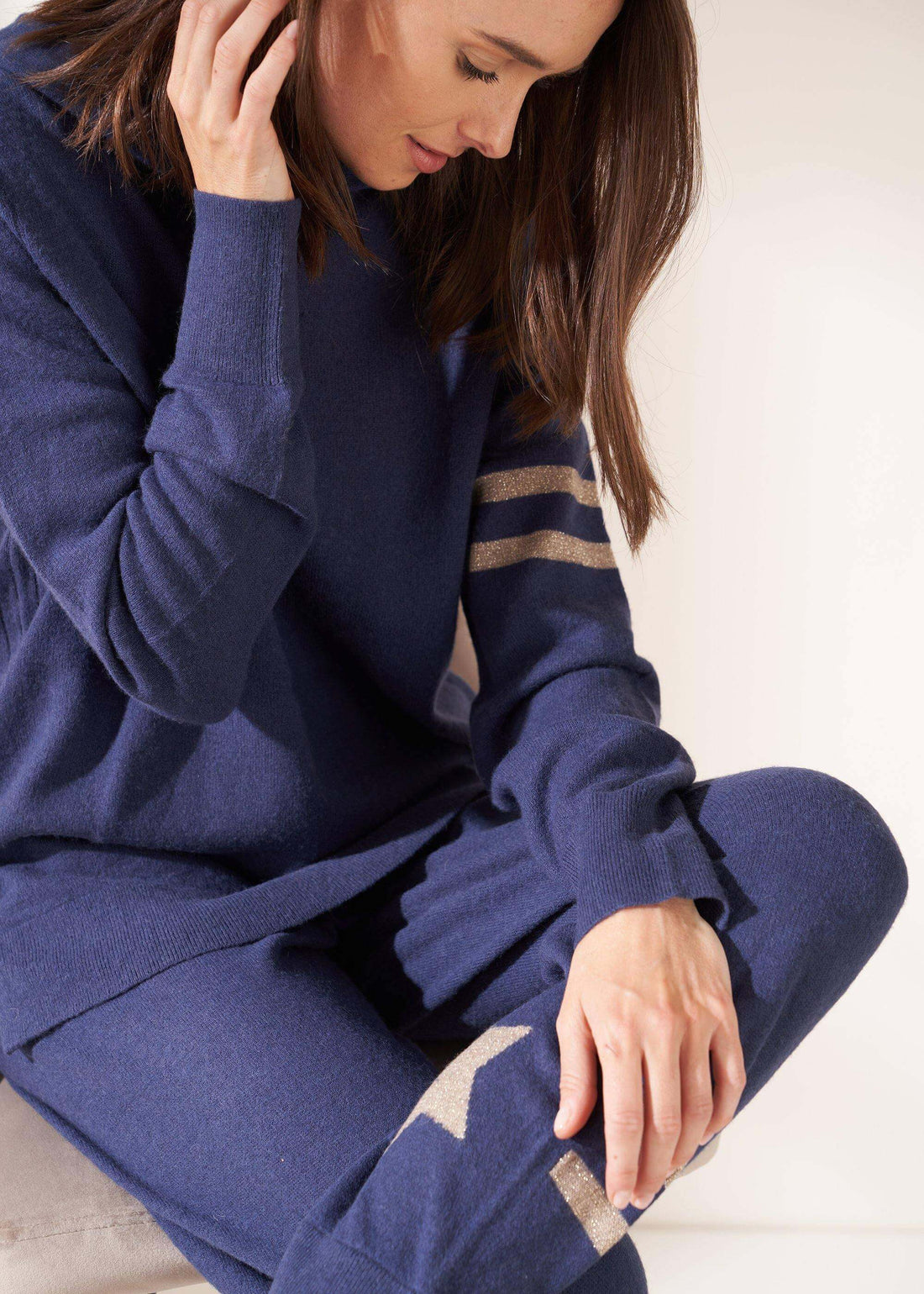 Womens Navy Blue Yak Hoodie On Model | Truly Lifestyle