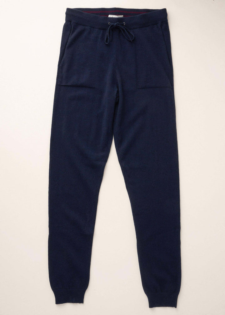 Mens Navy Blue Cashmere Jogging Bottoms | Truly Lifestyle