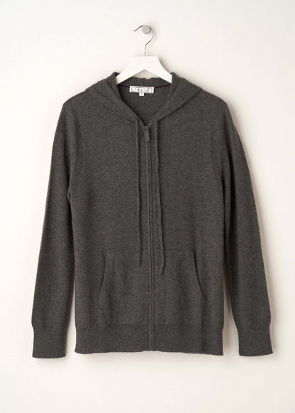 Dark Grey Mens Cashmere Hoodie On Hanger | Truly Lifestyle